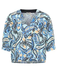 Blusa de lino azul claro 38