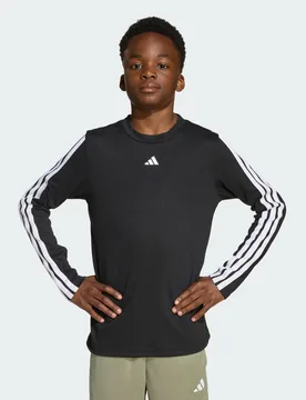 Train Essentials a maniche lunghe per bambini 7-8A Black / White - Adidas - FashionsVida
