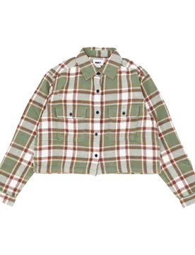 Camicia Manica Lunga Donna Pia Flannel Shirt L/s Loden Frost Multi - OBEY - FashionsVida