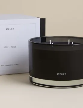 Rebel Rose 4 Wick Candle Black Mix - Atelier - FashionsVida