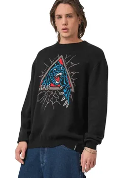 Sweat-shirt Natas Sc Panther Knit Crew Black M - Santa Cruz - FashionsVida