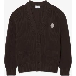 Chaqueta de hombre de punto de canalé de algodón de corte holgado
