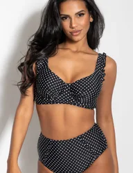 Sicily Polka Dot Wired Bikini Top White/Black female