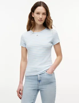 Camiseta de mujer canalé ajuste entallado - Tommy Jeans - FashionsVida
