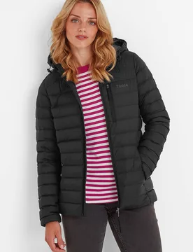 Women's 'North' RDS Certified Down Hooded Jacket in Black Size: 22 - Black - Size: 22 - TOG24 - FashionsVida