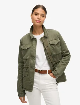Superdry Damen Military M65 Jacke Mit Futter, Kaki, Größe: 40 - 209.99 - FashionsVida