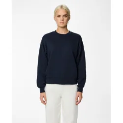 Sudadera lisa de cuello redondo de mujer
