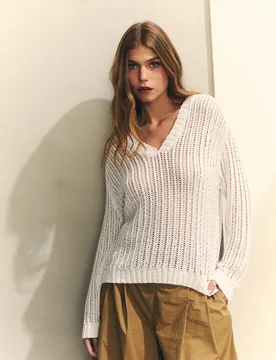 Jersey de punto de mujer con brillo de lentejuelas - Hannibal Laguna Collection - FashionsVida