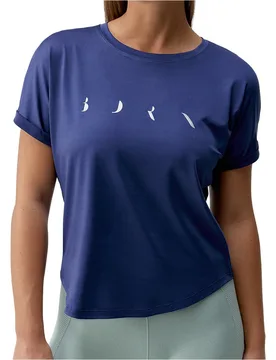 Azami camiseta manga corta mujer Marino (S) - Born Living Yoga - FashionsVida