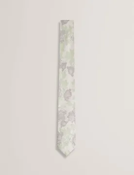 Jacquard Floral Pure Silk Tie Navy male - Ted baker - FashionsVida