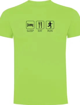 Maglietta A Maniche Corte Sleep Eat And Run Light Green S - Kruskis - FashionsVida