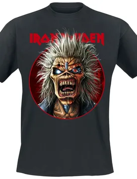 T-Shirt - Portrait Ed Crop Circle - S bis 4XL - für Männer - Größe S - schwarz - Lizenziertes Merchandise! - Männer - male - Iron Maiden - FashionsVida