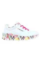 Sneakers bianche con cuori colorati Uno Lite 38