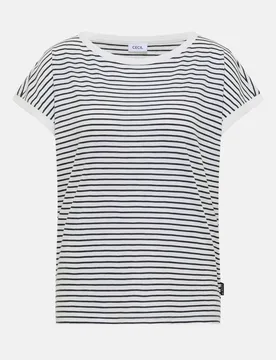 Cecil T-Shirt mit Streifen Weiß L - CECIL - FashionsVida