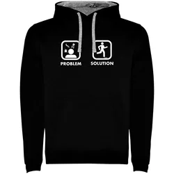 Problem Solution Run Two-colour Hoodie Black / Grey 3XL Men