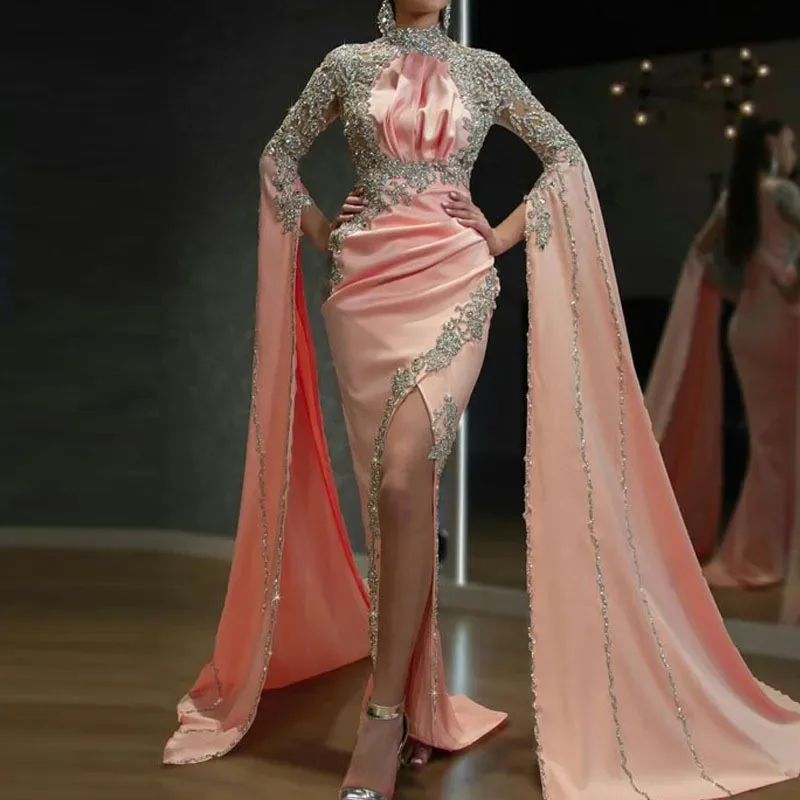 New style pink slit gold dress long - Aliexpress - FashionsVida