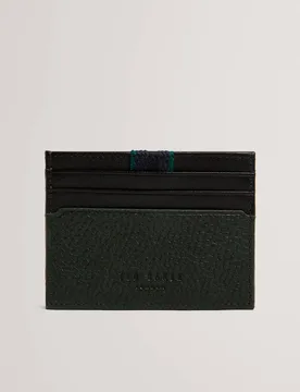 Leather Webbing Tab Wallet Dark Green male - Ted baker - FashionsVida