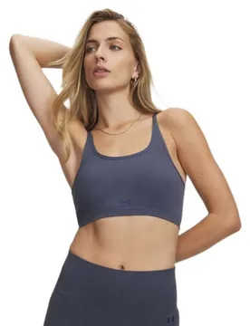 Soutien-gorge De Sport à Faible Impact Seamless Cotton Gray / Academy L - Under armour - FashionsVida
