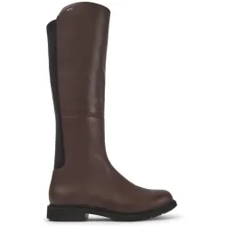 Botas de mujer de piel de caña alta en marrón
