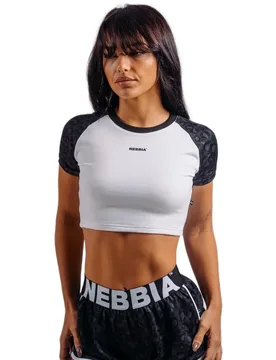 T-shirt à Manches Courtes Crop Leopard ´97 Primal 861 Black Leopard M - Nebbia - FashionsVida
