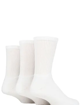 Mens 3 Pair SOCKSHOP 100% Recycled Plain Cotton Sports Socks White 7-11 Mens - White - Size: 7-11 Mens - TORE - FashionsVida