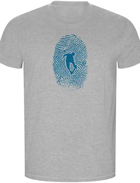 T-shirt à Manches Courtes Skateboarder Fingerprint Eco Heather Grey 3XL - Kruskis - FashionsVida