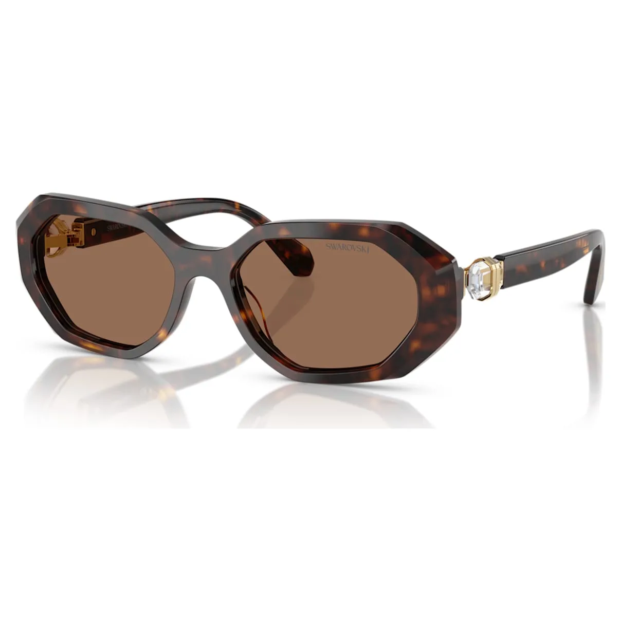 Occhiali da sole, Forma ottagonale, SK6028, Marroni OS - Swarovski - FashionsVida
