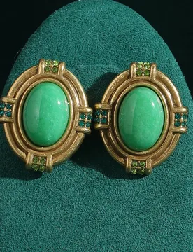 Vintage Hotan Jade Egg Cross Earrings Natural Stone For Woman Antique Art Deco Jewelry Gold Color Luxury Designer Brand Gift - Aliexpress - FashionsVida