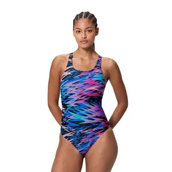 Hyperboom Print Medalist Swimsuit Anthracite UK 36 Women