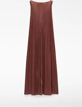 Vestido largo de crinkle bicolor - Adolfo Dominguez - FashionsVida
