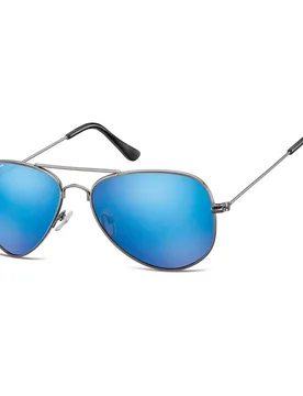 Unisex Aviator Silver Blue Mirror MS94 Sunglasses - Silver - Size: One Size - Montana - FashionsVida