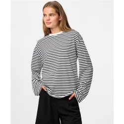 Camiseta de rayas, manga larga de mujer