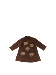 Abito svasato cotone MARRONE 5A