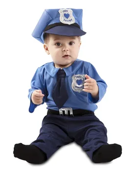 Mini-Polizeikostüm für Babys blau-silber - Eurocarnavales - FashionsVida