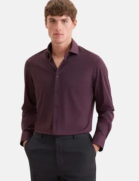 Slim Performance-Hemd Uni Rot 43 - Seidensticker - FashionsVida