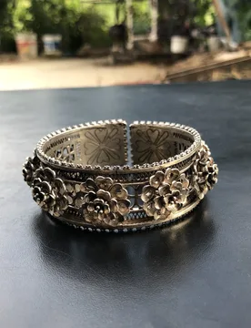 Vintage Tibetan Silver Open Cuff Bangle 3D Rose Flower Filigree Hollow Carved Ethnic Retro Handmade Women Statement Bracelet Jew - Aliexpress - FashionsVida
