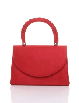 Women's Ruched Handle Party Evening Envelope Clutch Bag in Red - Red - Size: One Size - Ajvani - FashionsVida