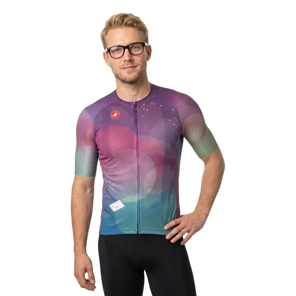 Maglia A Maniche Corte R-a/d Multicolor Purple - Castelli - FashionsVida