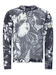 Maglia blu-bianco uomo floreale