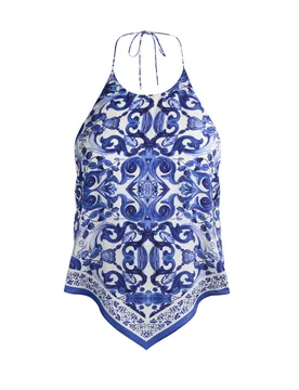 Alice + Olivia Top White/blue - alice + olivia - FashionsVida