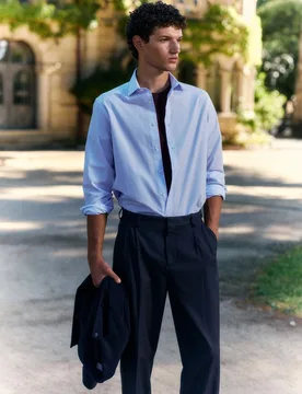 Sfera - Camisa slim microraya - Sfera - FashionsVida