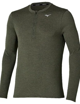 Core Impulse Half Zip Long Sleeve T-shirt Forest Night 2XL Men - Mizuno - FashionsVida