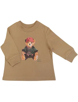 T-shirt a maniche lunghe per neonato cammello 86 - Ralph Lauren - FashionsVida