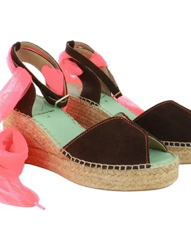 Alpargatas con cintas puntera abierta y cierre intercambiable - star love - FashionsVida