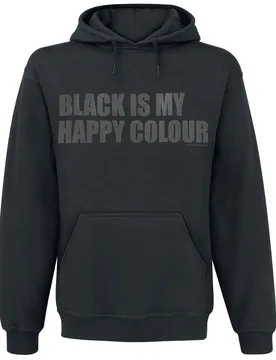 Kapuzenpullover - Black Is My Happy Colour - S bis M - für Männer - Größe S - schwarz - Männer - male - Sprüche - FashionsVida