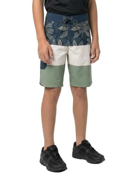 Short De Bain Session Blocked Oil Green 23 Garçon - Salty Crew - FashionsVida