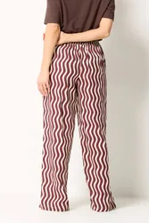 Women's Tall Printed Wide Leg Trousers in Burgundy Size: 18L - Burgundy - Size: 18L