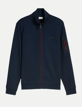 Sweatshirtjacke mit Stehkragen Blau 3XL - Tom Tailor Casual - FashionsVida