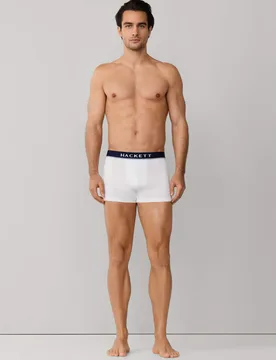 Pack Cotton Rich Trunks White male - Hackett - FashionsVida