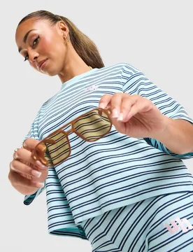 Mara Stripe T-Shirt - Damen, Blau - female - Size: L - Unlike Humans - FashionsVida